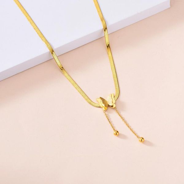 pendant necklaces meyrroyu stainless steel gold color butterfly necklace exquisite snake bone for female 2021 fashion gift party collier, Silver
pendant necklaces meyrroyu stainless steel gold color butterfly necklace exquisite snake bone for female 2021 fashion gift party collier, Silver
