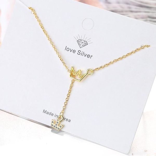 pendant necklaces necklace female clavicle chain simple crown diamond niche design fashion accessories, Silver
pendant necklaces necklace female clavicle chain simple crown diamond niche design fashion accessories, Silver