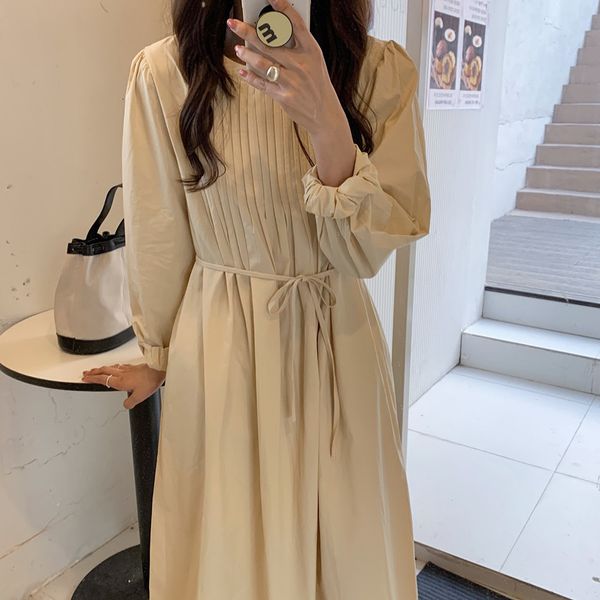 dresses minimalist girls solid retro vintage pleated elegance casual high street femme all match es vestidos, Black;gray
dresses minimalist girls solid retro vintage pleated elegance casual high street femme all match es vestidos, Black;gray