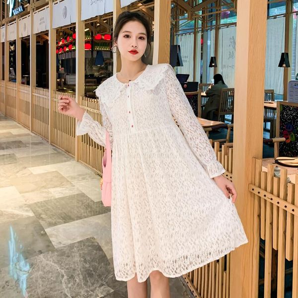 1019# maternity clothes long sleeves easy matching loose stylish dress pregnant women mom dresses, White
1019# maternity clothes long sleeves easy matching loose stylish dress pregnant women mom dresses, White