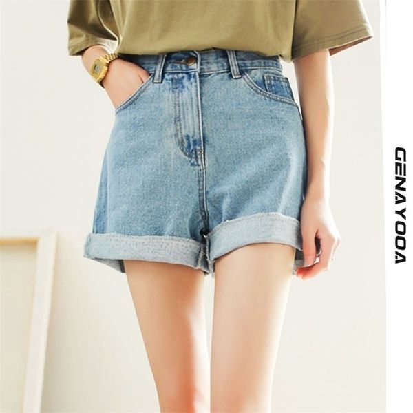 genayooa denim high waist shorts jeans summer korean women casual women's short feminino 210724, White;black
genayooa denim high waist shorts jeans summer korean women casual women's short feminino 210724, White;black