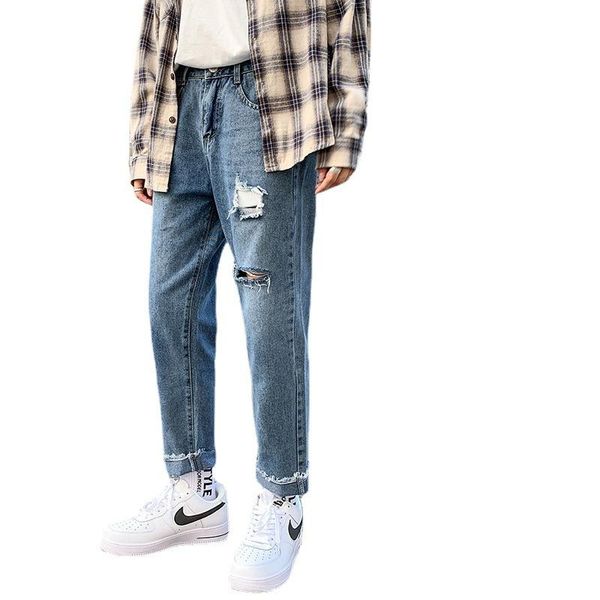 men's pants jeans summer thin section 2021 loose straight nine-point trousers boys light-colored casual men fashion, Black
men's pants jeans summer thin section 2021 loose straight nine-point trousers boys light-colored casual men fashion, Black