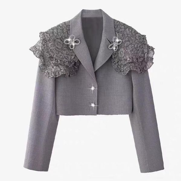 women's jackets autumn 2021 lapel irregular long sleeve short coat fashion elegant diamonds buttons flower embroidery lace tweed, Black;brown
women's jackets autumn 2021 lapel irregular long sleeve short coat fashion elegant diamonds buttons flower embroidery lace tweed, Black;brown