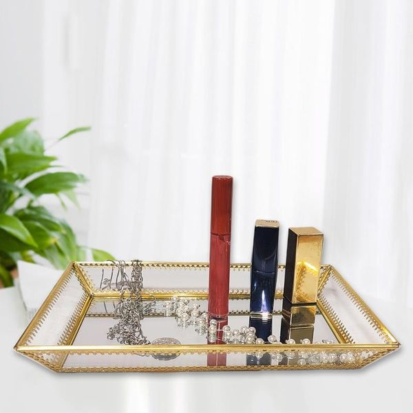 jewelry pouches, bags rectangle gold mirror organizer tray perfume dresser glass metal makeup for bathroom, Pink;blue
jewelry pouches, bags rectangle gold mirror organizer tray perfume dresser glass metal makeup for bathroom, Pink;blue