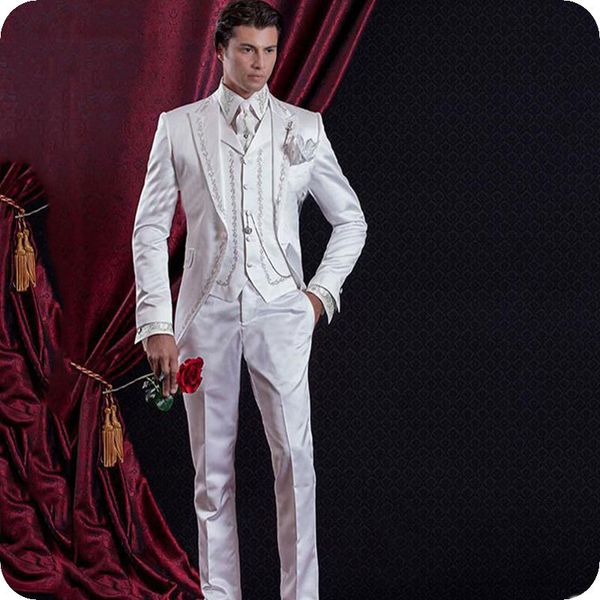 men's suits & blazers italian tailcoat embroidery wedding men vintage long groom wear tuxedos 3 pieces (jacket+pants+vest) slim fi, White;black
men's suits & blazers italian tailcoat embroidery wedding men vintage long groom wear tuxedos 3 pieces (jacket+pants+vest) slim fi, White;black