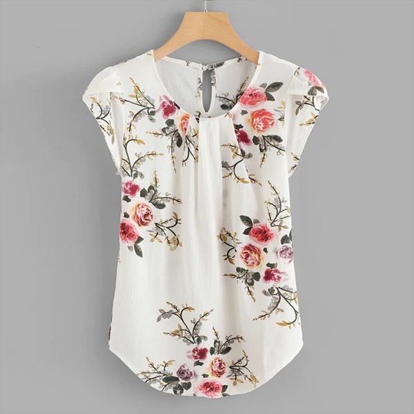 casual round neck basic pleated womens shirt cap short sleeve ladies ropa mujer, White