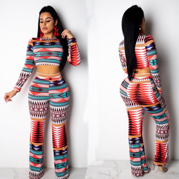 printed two piece women's navel exposed digital printed long sleeved pants set, Blue
printed two piece women's navel exposed digital printed long sleeved pants set, Blue