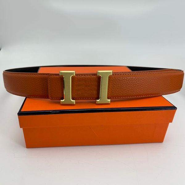 

fashion women belts men designers waistband mens luxury designer cowskin cowhide belt big letter buckle classic 3.5cm width with box gold, Black;brown