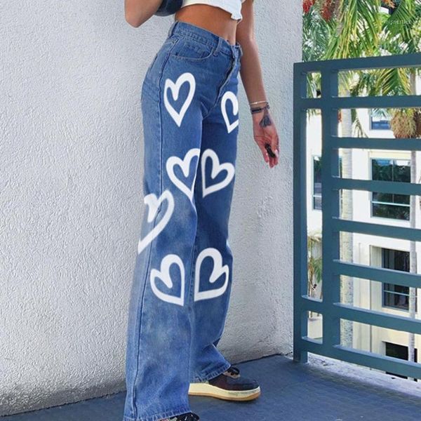 Cotton High Waist Straight Leg Casual Jeans Women 2021 Spring Graffiti Printed Loose Denim Pants Lady Quality Trousers Women's, Blue
Cotton High Waist Straight Leg Casual Jeans Women 2021 Spring Graffiti Printed Loose Denim Pants Lady Quality Trousers Women's, Blue