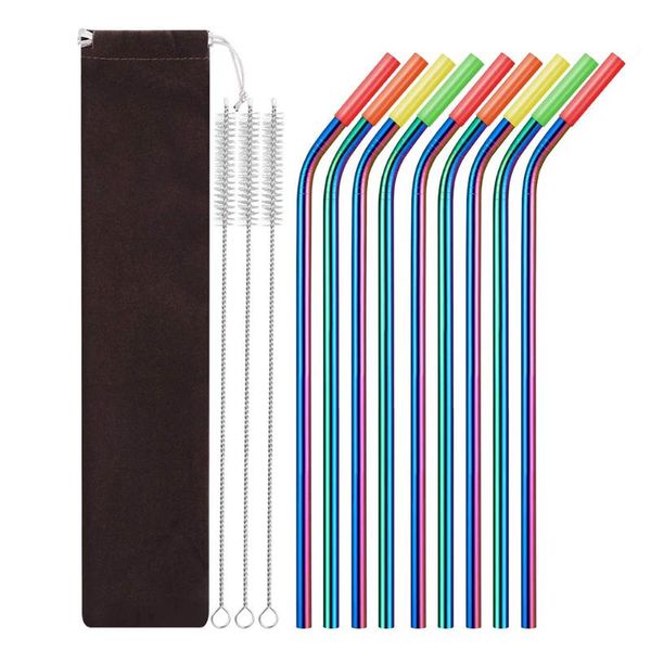 drinking straws stainless steel rainbow reusable metal with case cleaning brush long straw for tumbler drink cup
drinking straws stainless steel rainbow reusable metal with case cleaning brush long straw for tumbler drink cup