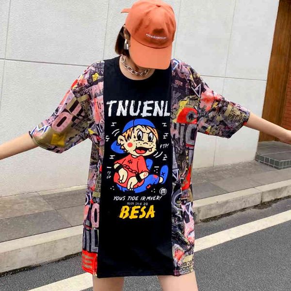 tracksuits short-sleeved female t-shirt station europa hip-hop tide mark stitching short sleeve print, Gray
tracksuits short-sleeved female t-shirt station europa hip-hop tide mark stitching short sleeve print, Gray
