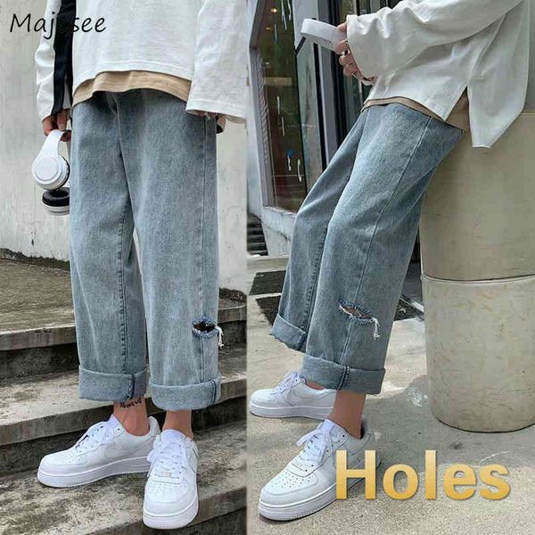 men's jeans men ankle-length leisure washed holes chic streetwear all-match denim mens wide leg trousers students solid harajuku teens, Blue
men's jeans men ankle-length leisure washed holes chic streetwear all-match denim mens wide leg trousers students solid harajuku teens, Blue