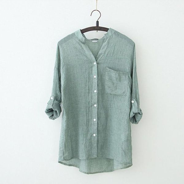 women's blouses & shirts summer women loose cotton linen shirt comfortable roll up three quarter sleeve stand blouse female casual poc, White
women's blouses & shirts summer women loose cotton linen shirt comfortable roll up three quarter sleeve stand blouse female casual poc, White