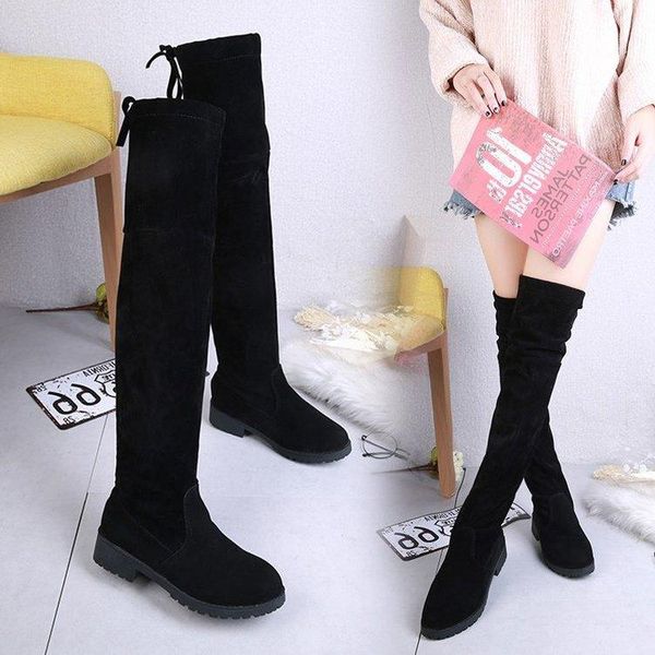 boots autumn and winter over knee women's big size children's suede high heel shoes show thin, Black
boots autumn and winter over knee women's big size children's suede high heel shoes show thin, Black