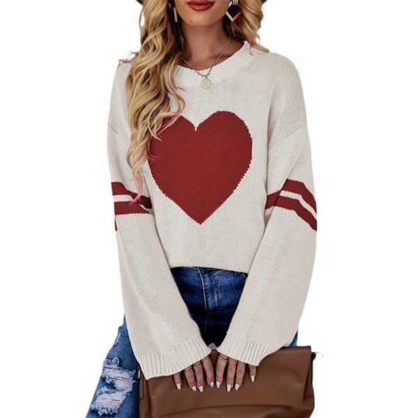 women's sweaters fashion women heart shape sweater y2k long sleeve pullovers round neck knitting harajuku loose knitwear jumper, White;black
women's sweaters fashion women heart shape sweater y2k long sleeve pullovers round neck knitting harajuku loose knitwear jumper, White;black