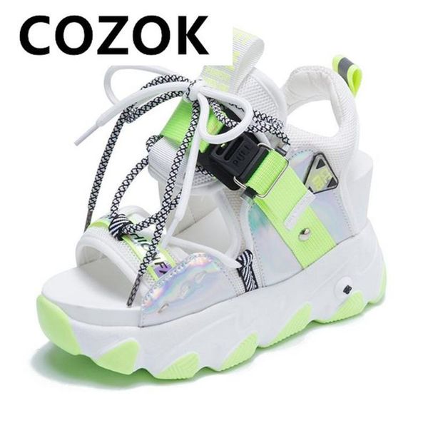 sandals leisure lady platform chunky mixed color shoes lace buckle punk women open toe beach casual woman, Black
sandals leisure lady platform chunky mixed color shoes lace buckle punk women open toe beach casual woman, Black