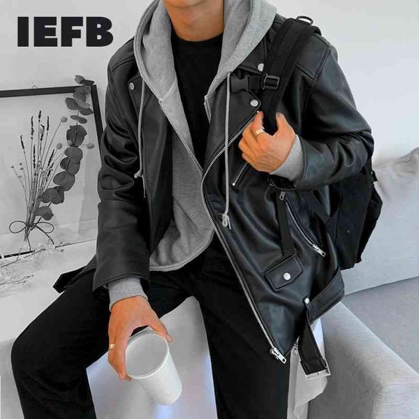 iefb men's clothing black pu leather jacket korean trend handsome autumn coats male streewear casual coat trend clothes 9y4307 210524
iefb men's clothing black pu leather jacket korean trend handsome autumn coats male streewear casual coat trend clothes 9y4307 210524