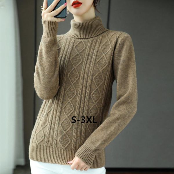 women's sweaters fdfklak twist woolen sweater long sleeve solid turtleneck pullover lady slim pull femme autumn winter knitwear, White;black
women's sweaters fdfklak twist woolen sweater long sleeve solid turtleneck pullover lady slim pull femme autumn winter knitwear, White;black