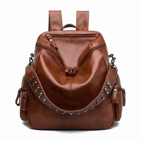 backpack rivet single shoulder bag student schoolbag woman gym pu leather torba studencka large capacity
backpack rivet single shoulder bag student schoolbag woman gym pu leather torba studencka large capacity