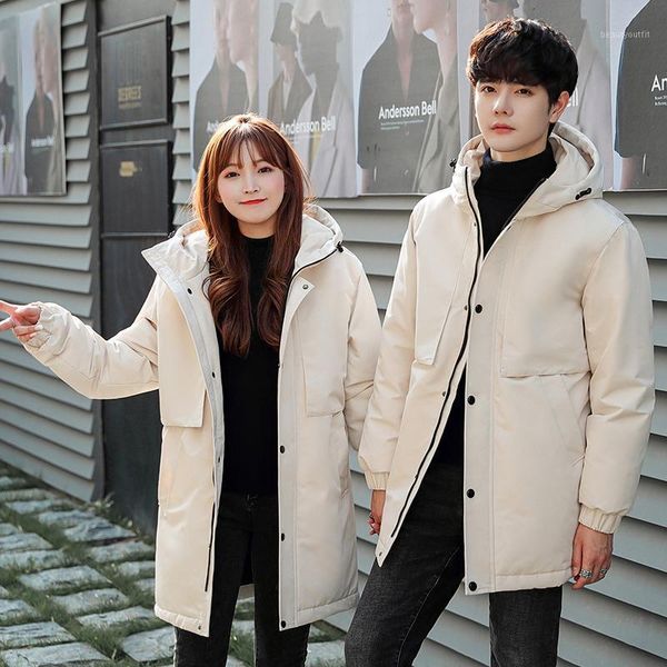 men's trench coats winter korean mens mid-length hooded white duck down jacket men cargo solid coat couples loose thick windbreaker s-3, Tan;black
men's trench coats winter korean mens mid-length hooded white duck down jacket men cargo solid coat couples loose thick windbreaker s-3, Tan;black