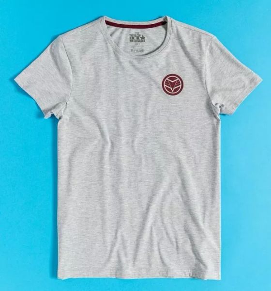 official men's grey marl the falcon t-shirt with back print from difuzed, White;black
official men's grey marl the falcon t-shirt with back print from difuzed, White;black