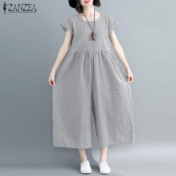 women's jumpsuits & rompers 2021 summer women jumpsuit zanzea plus size ladies plaid long playsuits causal macacao feminino loose combi, Black;white
women's jumpsuits & rompers 2021 summer women jumpsuit zanzea plus size ladies plaid long playsuits causal macacao feminino loose combi, Black;white