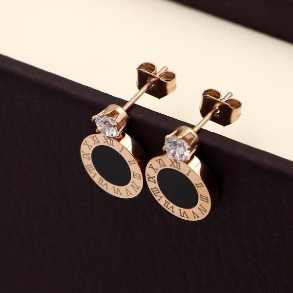 stud fashionable woman jewelry six-claw crystal black roman numeral earrings titanium steel ear studs for women gift wholesale, Golden;silver
stud fashionable woman jewelry six-claw crystal black roman numeral earrings titanium steel ear studs for women gift wholesale, Golden;silver
