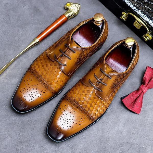 dress shoes british designer mens brown pointed toe business leisure genuine leather office career knit brogue zapatos errfc, Black
dress shoes british designer mens brown pointed toe business leisure genuine leather office career knit brogue zapatos errfc, Black