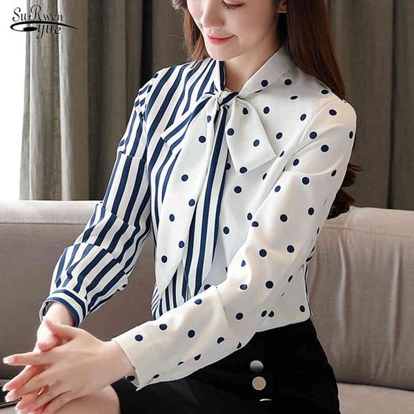 spring bow wave dot striped women blouses white chiffon shirts long sleeve blusas mujer de moda ladies 8477 50 210508
spring bow wave dot striped women blouses white chiffon shirts long sleeve blusas mujer de moda ladies 8477 50 210508
