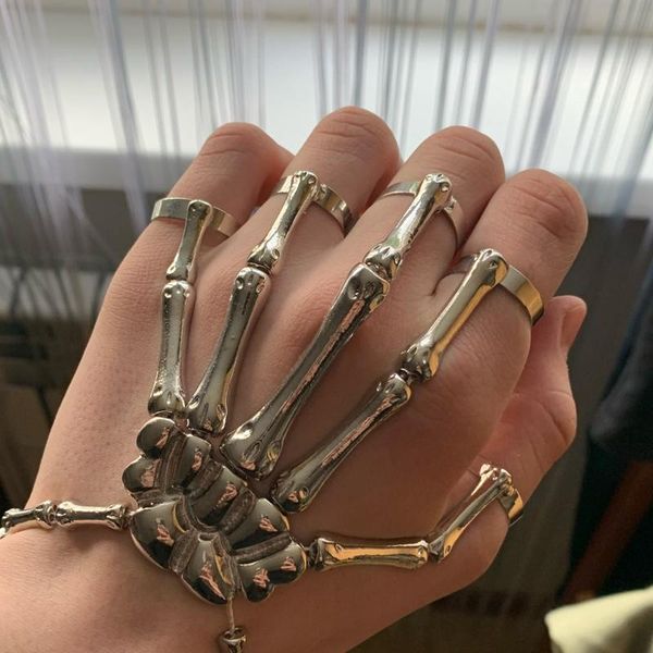 charm bracelets steam punk bracelet for men gothic hand skull skeleton elasticity adjustable couple women bangles jewelry, Golden;silver
charm bracelets steam punk bracelet for men gothic hand skull skeleton elasticity adjustable couple women bangles jewelry, Golden;silver