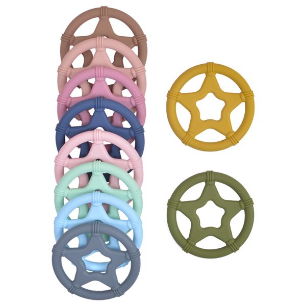 round lucky star chew teething toy food grade bpa silicone baby teethers star soothers newborn dental care baby shower gift
round lucky star chew teething toy food grade bpa silicone baby teethers star soothers newborn dental care baby shower gift