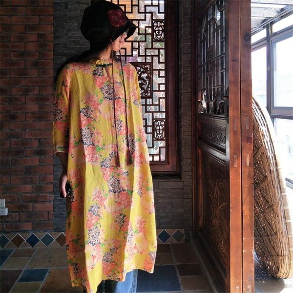 casual dresses johnature spring stand solid color print full sleeve 2021 fall women vintage national style button yellow, Black;gray
casual dresses johnature spring stand solid color print full sleeve 2021 fall women vintage national style button yellow, Black;gray