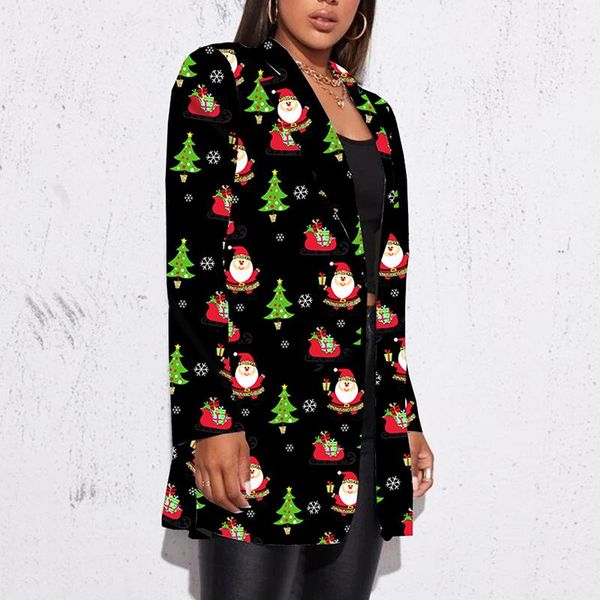 women's suits & blazers cute christmas print black blazer women jacket high street fashion nice autumn plus size elegant office lady co, White;black
women's suits & blazers cute christmas print black blazer women jacket high street fashion nice autumn plus size elegant office lady co, White;black