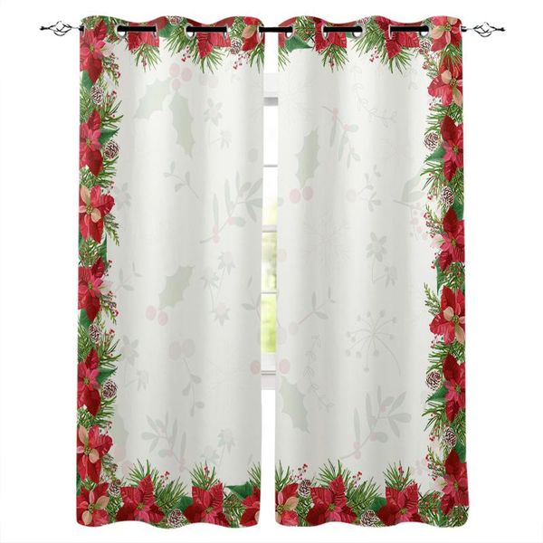 Curtain & Drapes Christmas Poinsettia Flower Pine Tree Curtains For Bedroom Living Room
Curtain & Drapes Christmas Poinsettia Flower Pine Tree Curtains For Bedroom Living Room