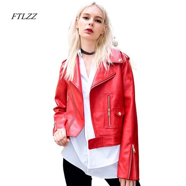women red leather jacket spring autumn pu jackets ladies long sleeved turn down collar slim moto biker coat 210430, Black
women red leather jacket spring autumn pu jackets ladies long sleeved turn down collar slim moto biker coat 210430, Black