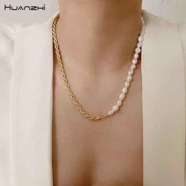 huanzhi 2020 trendy natural freshwater baroque pearls asymmetry splicing metal chain chokers necklaces for women party jewelry p0809, Silver
huanzhi 2020 trendy natural freshwater baroque pearls asymmetry splicing metal chain chokers necklaces for women party jewelry p0809, Silver