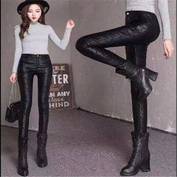 skirts winter warm women pants female pu leather velvet trousers elastic pencil skinny pants women's doao, Black
skirts winter warm women pants female pu leather velvet trousers elastic pencil skinny pants women's doao, Black