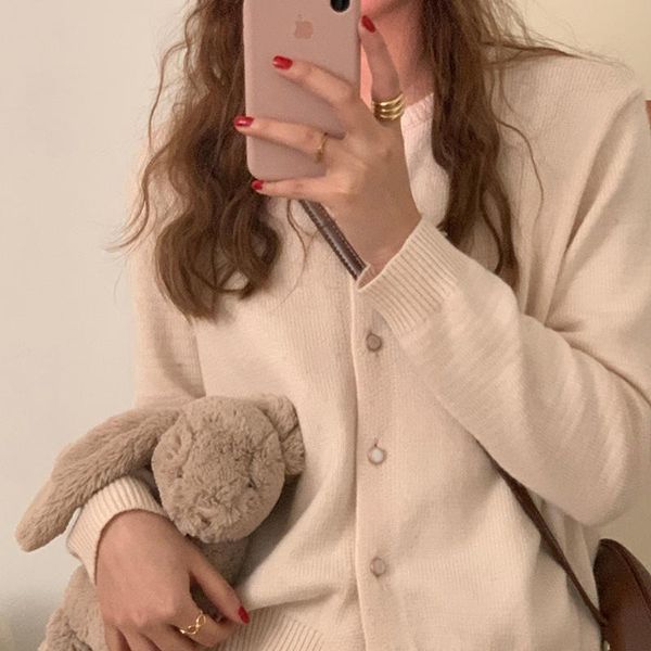 women's knits & tees elegant women o-neck knitted cardigans single-breasted slim sweater female autumn jacket coat primer outwear, White
women's knits & tees elegant women o-neck knitted cardigans single-breasted slim sweater female autumn jacket coat primer outwear, White