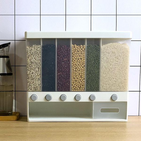 storage bottles & jars 10kg wall mounted divided rice and cereal dispenser 6 moisture proof plastic automatic racks sealed box
storage bottles & jars 10kg wall mounted divided rice and cereal dispenser 6 moisture proof plastic automatic racks sealed box