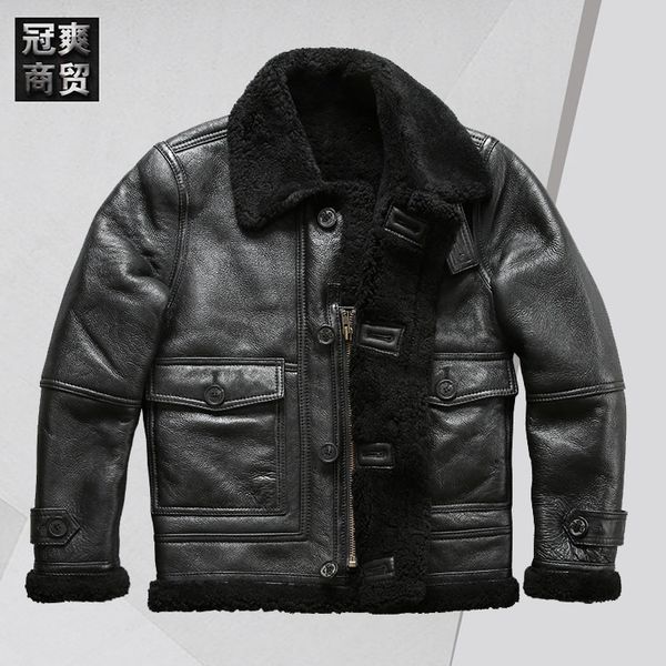 Fashion Leather Avfly Sheep Fur Integrated Men's Straight Lapel Thickened Warm Coat, Black
Fashion Leather Avfly Sheep Fur Integrated Men's Straight Lapel Thickened Warm Coat, Black