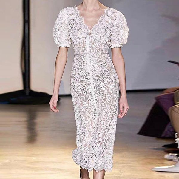casual hollow out women dress v neck puff short sleeve high waist lace midi dresses for female fashion clothing 210525, Black;gray
casual hollow out women dress v neck puff short sleeve high waist lace midi dresses for female fashion clothing 210525, Black;gray