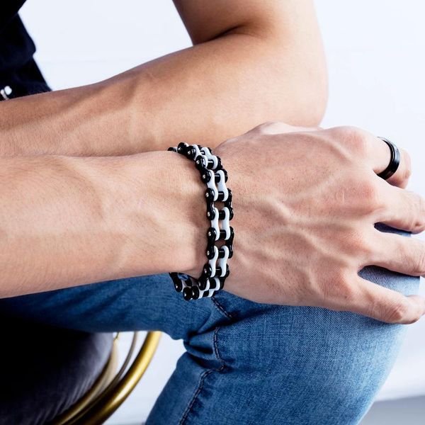 link, chain titanium steel biker bracelet mens link motorcycle bicycle style bracelets fashion punk bangles jewelry, Black
link, chain titanium steel biker bracelet mens link motorcycle bicycle style bracelets fashion punk bangles jewelry, Black