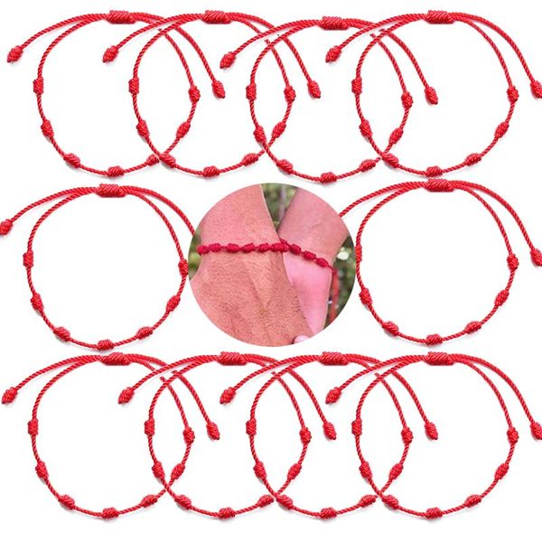 link, chain 14pcs 7 knots red string bracelet protection evil eye good luck amulet for success friendship couple jewelry gift, Black
link, chain 14pcs 7 knots red string bracelet protection evil eye good luck amulet for success friendship couple jewelry gift, Black