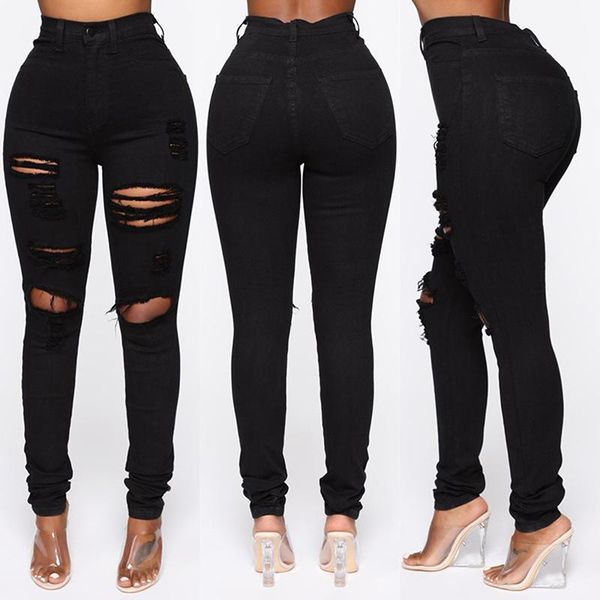 skinny jeans women denim pants holes destroyed knee pencil casual trousers black white stretch ripped women's, Blue
skinny jeans women denim pants holes destroyed knee pencil casual trousers black white stretch ripped women's, Blue