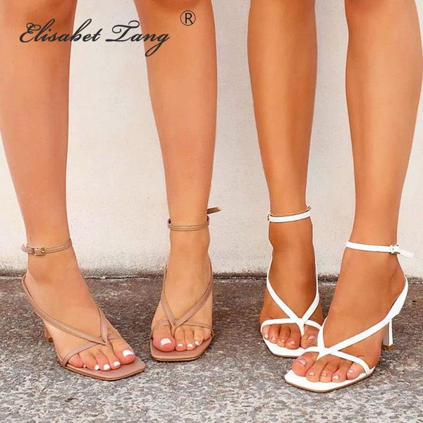 elisabettang white high heels sandals for summer narrow band heel vintage square toe concise ladies shoes party, Black
elisabettang white high heels sandals for summer narrow band heel vintage square toe concise ladies shoes party, Black