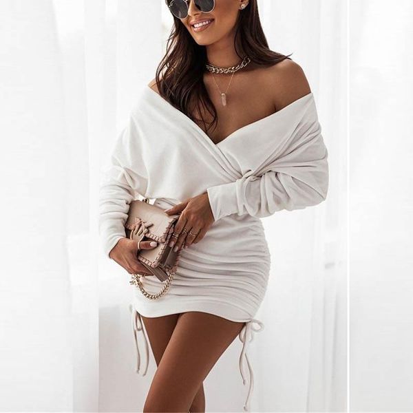 casual dresses women solid backless party spring autumn fashion deep v-neck long sleeve mini dress elegant office lady vestidos, Black;gray
casual dresses women solid backless party spring autumn fashion deep v-neck long sleeve mini dress elegant office lady vestidos, Black;gray