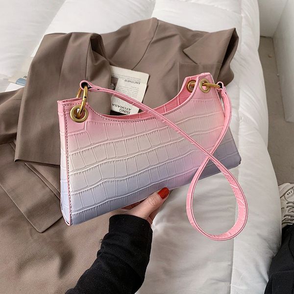 pu leather shoulder bag women 2021 girls purses and handbags color gradient fashion designer female shoppers casual wallets, Red;black
pu leather shoulder bag women 2021 girls purses and handbags color gradient fashion designer female shoppers casual wallets, Red;black