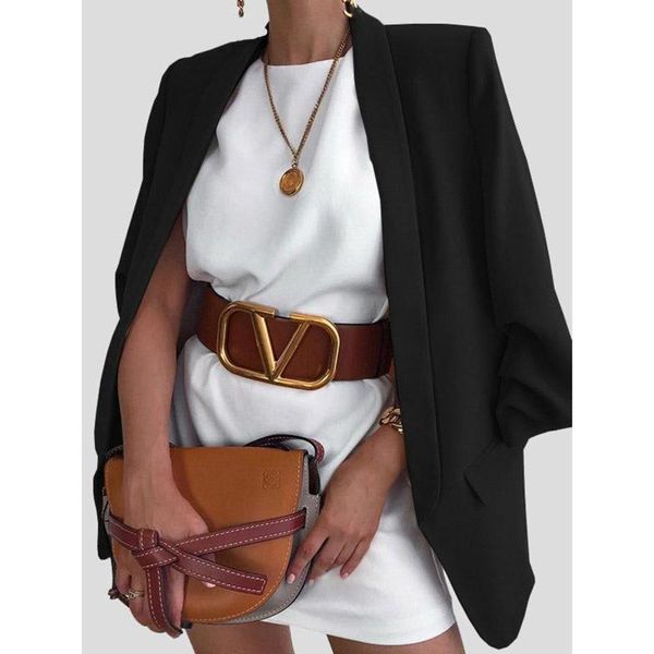 women's suits & blazers solid color workout fall cropped long sleeve notched casual autumn coat female blazer veste femme, White;black
women's suits & blazers solid color workout fall cropped long sleeve notched casual autumn coat female blazer veste femme, White;black