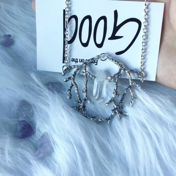 pendant necklaces white quartz stone branches necklace gothic jewelry forest style amulet magic wiccan classics fashion women men gift 2021, Silver
pendant necklaces white quartz stone branches necklace gothic jewelry forest style amulet magic wiccan classics fashion women men gift 2021, Silver