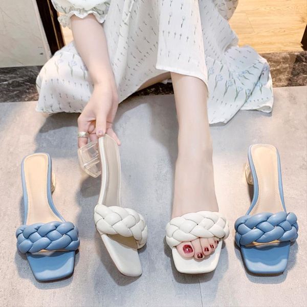transparent heels weave slippers women sandalias clear thick med high shoes woman flip flops fairy skirt knitted slides, Black
transparent heels weave slippers women sandalias clear thick med high shoes woman flip flops fairy skirt knitted slides, Black